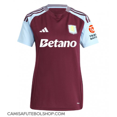 Camisa de time de futebol Aston Villa Replicas 1º Equipamento Feminina 2024-25 Manga Curta